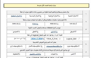 حل مراجعة مهارات رقمية للصف الأول المتوسط الفصل الثاني