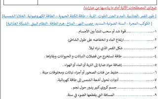 مراجعة عامة علوم سادس ابتدائي الفصل الثاني أ. عبير الجناعي