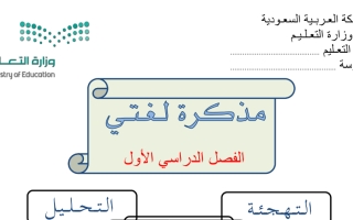 مذكرة لغتي الجميلة أول ابتدائي الفصل الأول أ .ماهر محمد السهلي