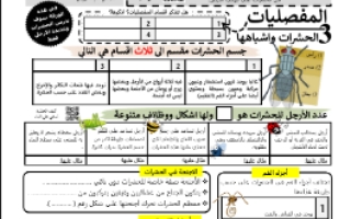 ورقة عمل الحشرات وأشباهها مع الحل مقرر أحياء 1 أ. فيصل الجمعان