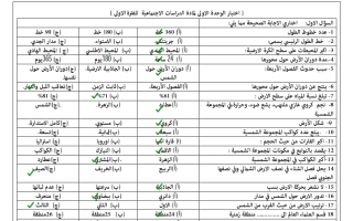 حل مراجعة الوحدة الأولى اجتماعيات الصف الأول المتوسط الفصل الأول