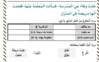 أوراق عمل لغتي ثاني ابتدائي ف2 1442 أ. تركي بن أحمد المحيسن