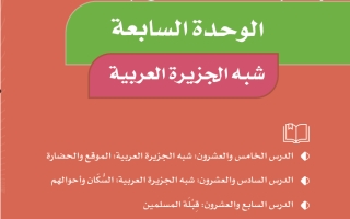 حل الوحدة السابعة شبه الجزيرة العربية اجتماعيات رابع ابتدائي