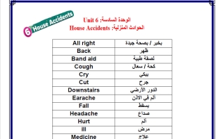 اختبار الوحدة السادسة للغة الانجليزية الصف الرابع الابتدائي الفصل الثاني