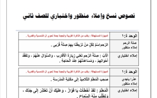 نصوص املائية لغتي الصف الثاني الابتدائي الفصل الأول