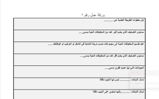 ورقة عمل 1 علوم الصف الخامس الابتدائي الفصل الأول 1447 هـ