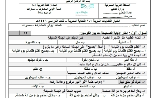 اختبار الكفايات اللغوية لغتي الصف الأول الثانوي الفصل الأول